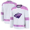 My Store M.Wild White 2024 Hockey Fights Cancer Practice Jerseys