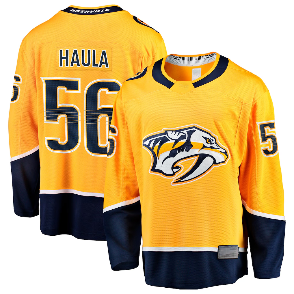 My Store N.Predators #56 Erik Haula Gold Home Breakaway Jerseys
