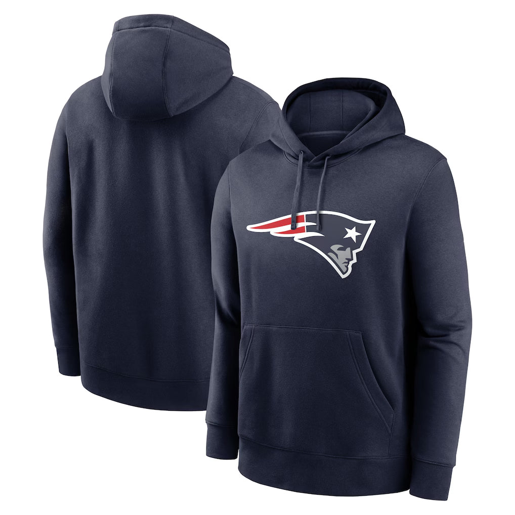 My Store NE.Patriots Navy LOGO Pullover Hoodies Home Game Blank Player Stitched Jerseys
