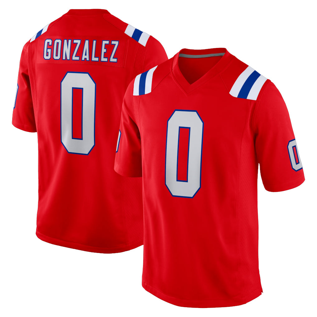 My Store NE.Patriots #0 Christian Gonzalez Player Red Home Game Stitched Jerseys