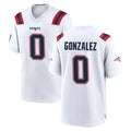 My Store NE.Patriots #0 Christian Gonzalez Player White Home Game Stitched Jerseys