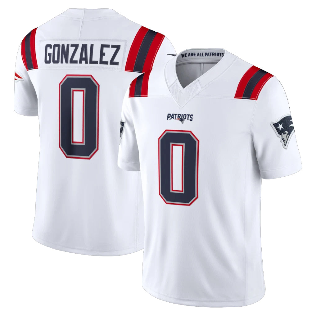 My Store NE.Patriots #0 Christian Gonzalez Player White Limited Vapor F.U.S.E. Home Game Stitched Jerseys