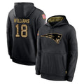 My Store NE.Patriots #18 Kyle Williams Player Black Salute to Service Hoodies Limited Game Stitched Jerseys