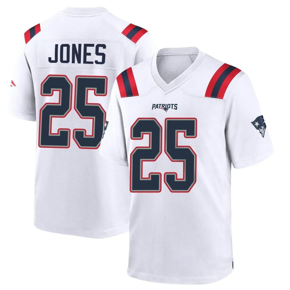 My Store NE.Patriots #25 Marcus Jones Player White Home Game Stitched Jerseys