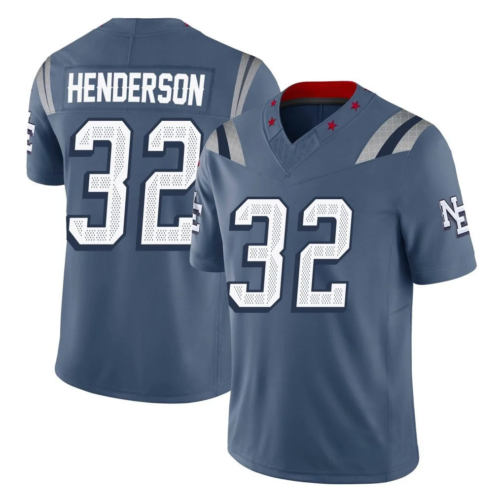 My Store NE.Patriots #32 TreVeyon Henderson Player Blue Limited Rivalries Collection Home Game Stitched Jerseys