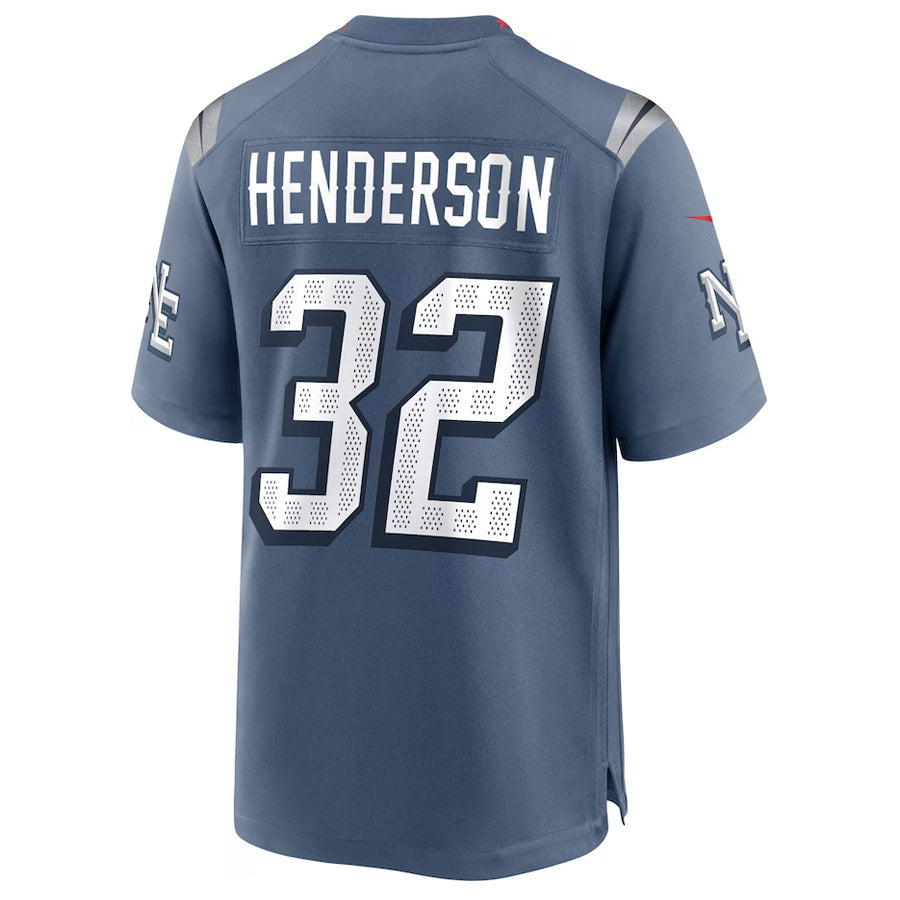 My Store NE.Patriots #32 TreVeyon Henderson Player Storm Blue Rivalries Collection Game Stitched Jerseys