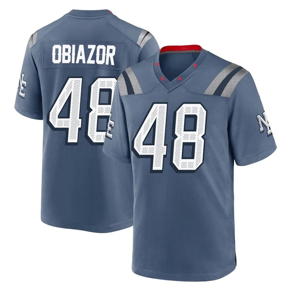 My Store NE.Patriots #48 Namdi Obiazor Player Blue Rivalries Collection Home Game Stitched Jerseys