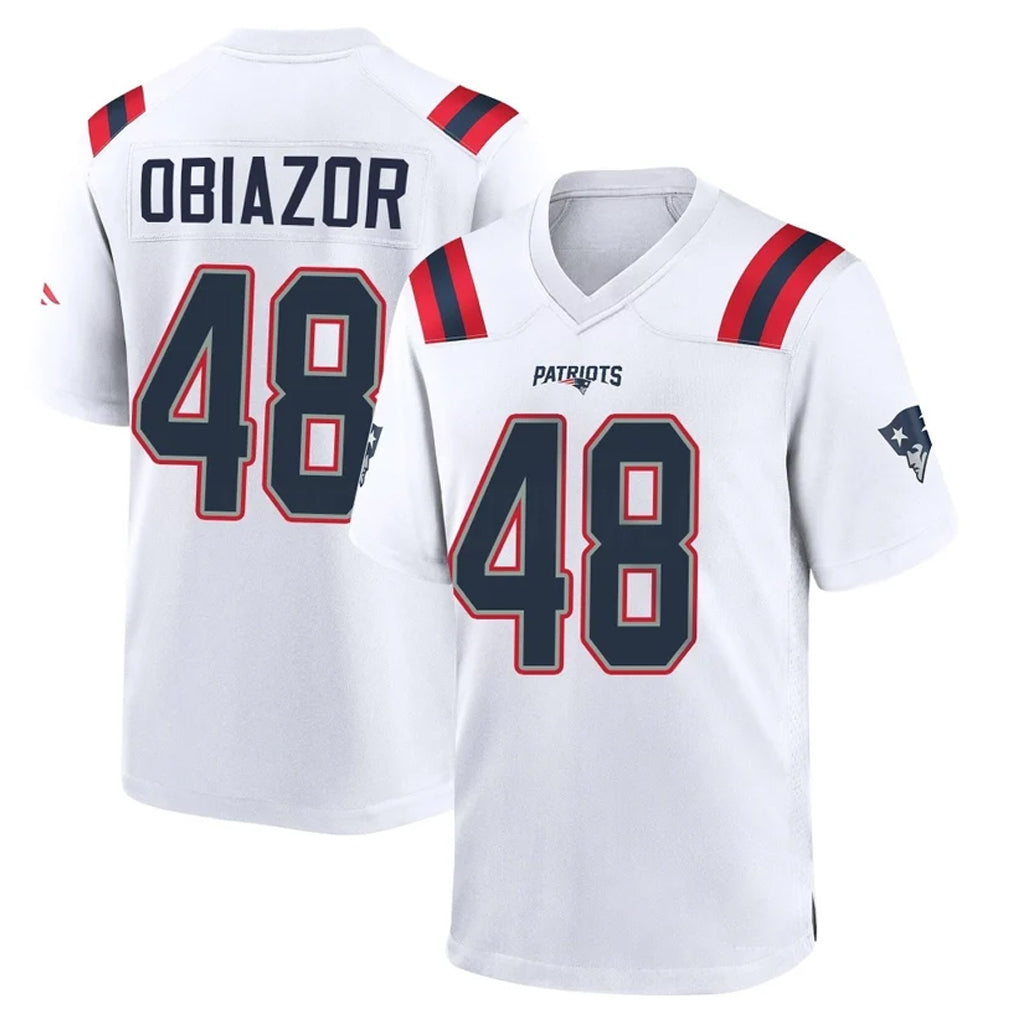 My Store NE.Patriots #48 Namdi Obiazor Player White Home Game Stitched Jerseys