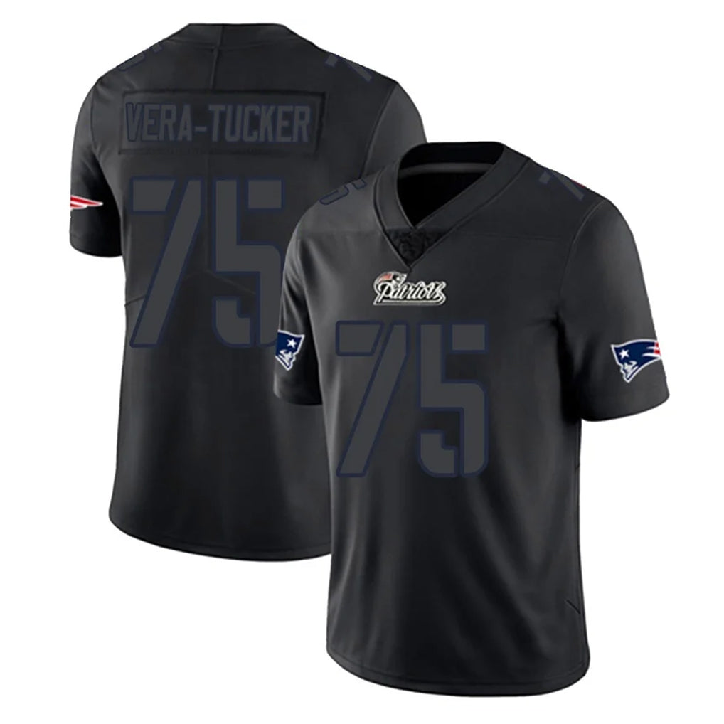 My Store NE.Patriots #75 Alijah Vera-Tucker Player Black Impact LImited Home Game Stitched Jerseys