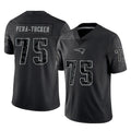 My Store NE.Patriots #75 Alijah Vera-Tucker Player Black Reflective LImited Home Game Stitched Jerseys