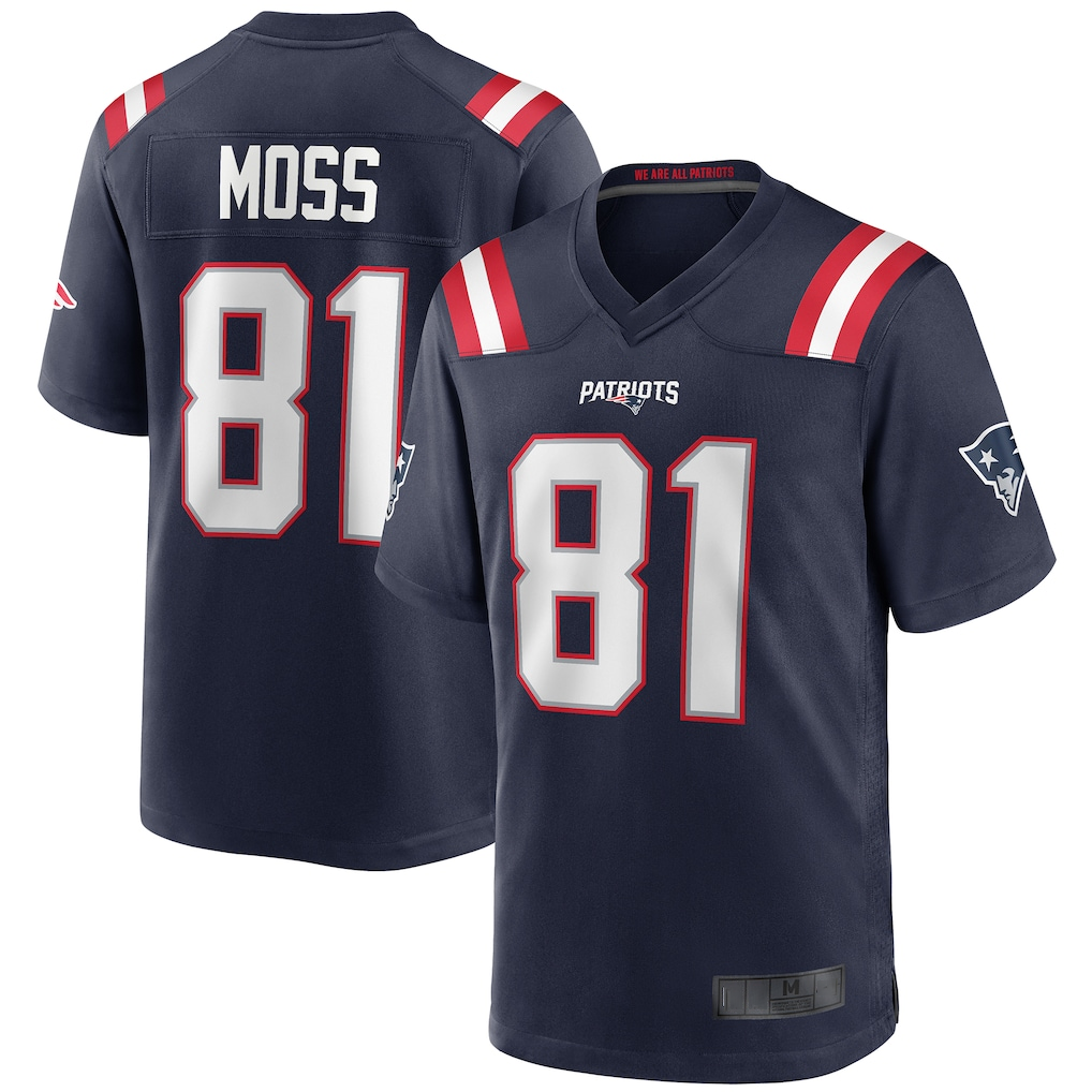 My Store NE.Patriots #81 Randy Moss Navy Game Retired Player Stitched Jerseys