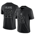 My Store NO.Saints #12 Chris Olave Player Black Limited Reflective Home Game Stitched Jerseys