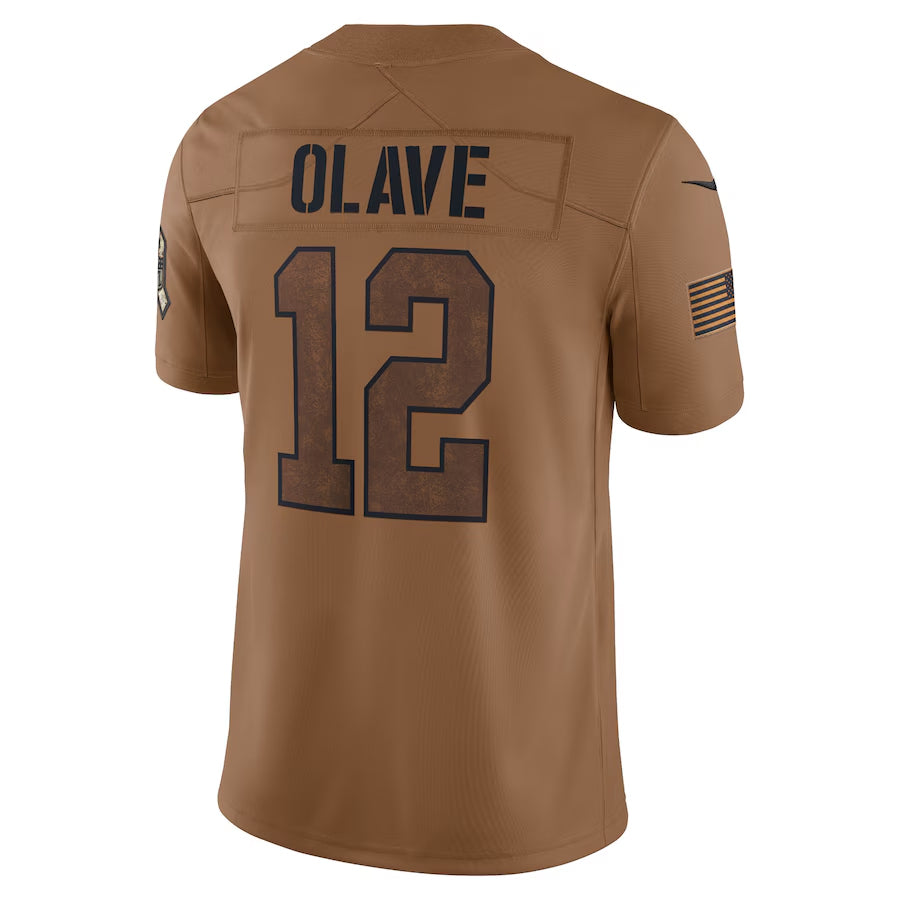 My Store NO.Saints #12 Chris Olave Player Brown Salute To Service Limited Stitched Jerseys