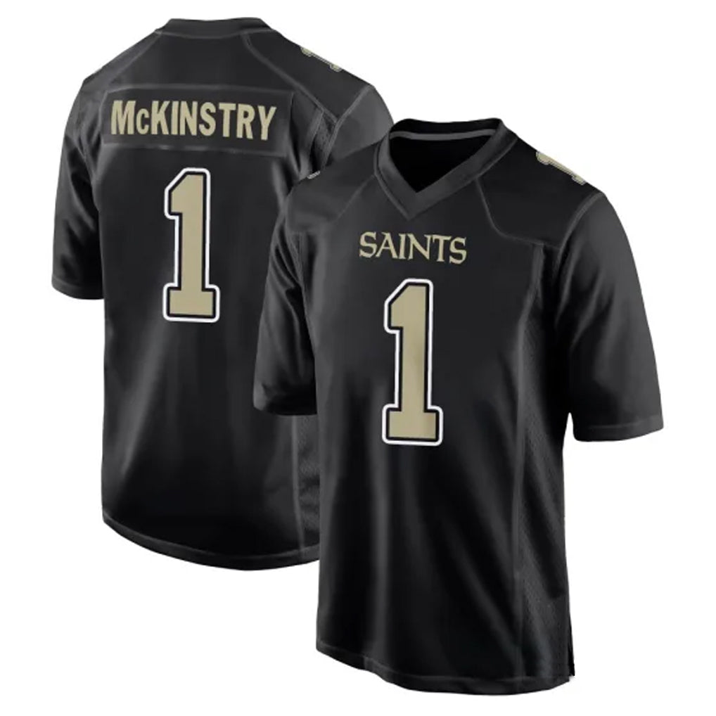 My Store NO.Saints #1 Kool-Aid McKinstry Player Black Carbon Fashion Home Game Stitched Jerseys