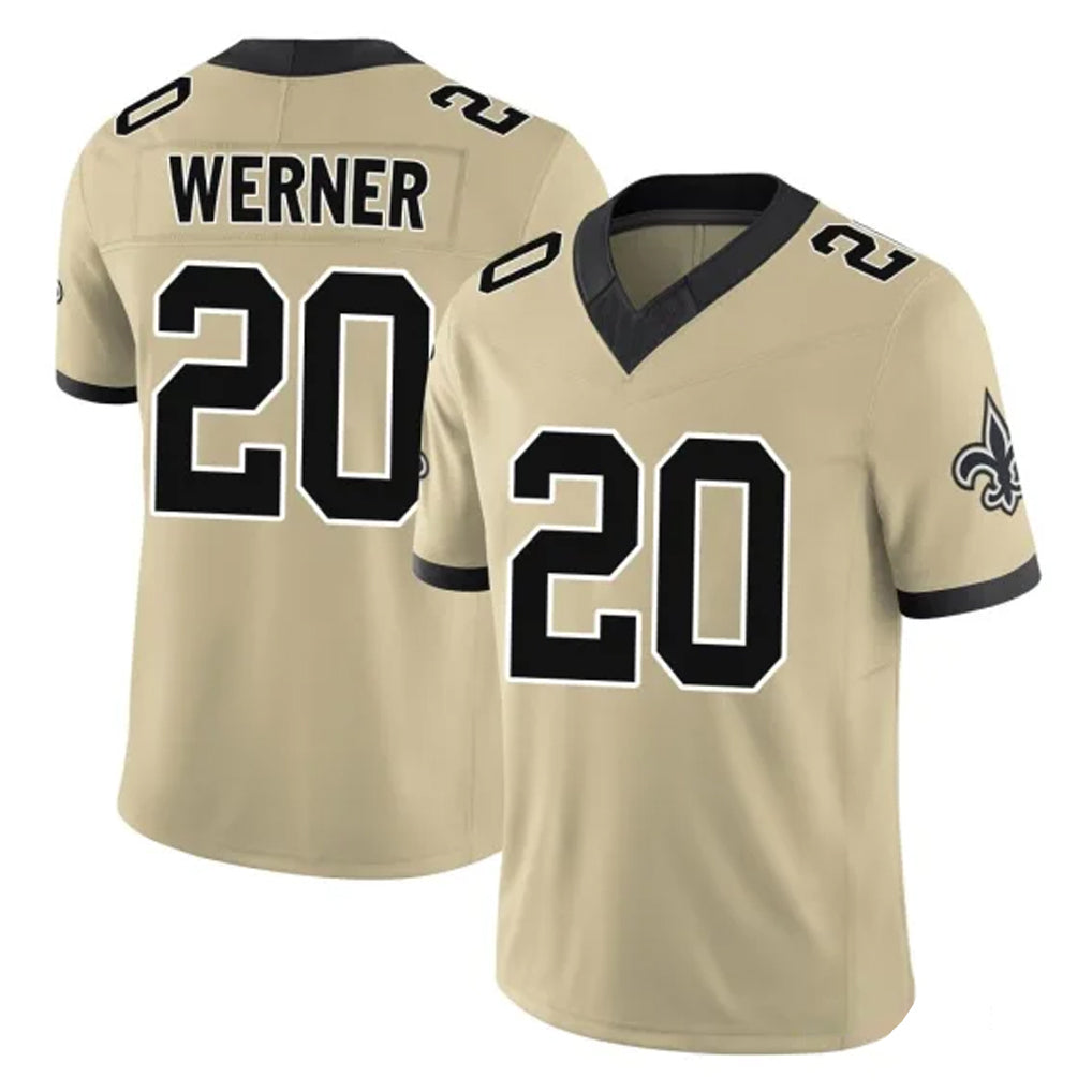 My Store NO.Saints #20 Pete Werner Player Gold Limited Vapor F.U.S.E. Home Game Stitched Jerseys