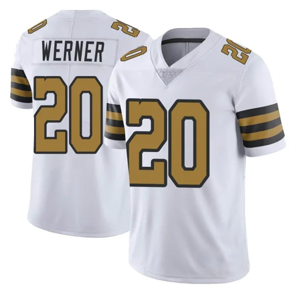 My Store NO.Saints #20 Pete Werner Player White Limited Color Rush Home Game Stitched Jerseys