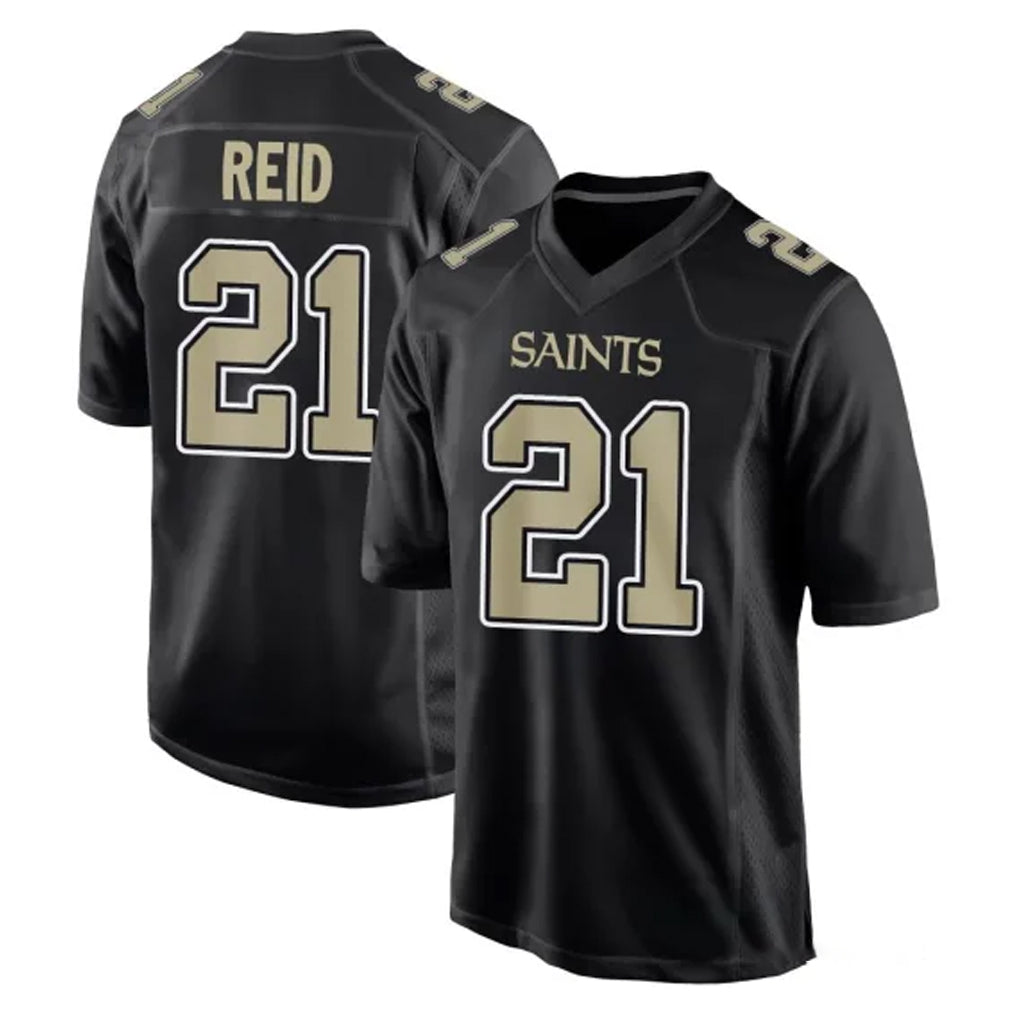 My Store NO.Saints #21 Justin Reid Player Black Carbon Fashion Home Game Stitched Jerseys
