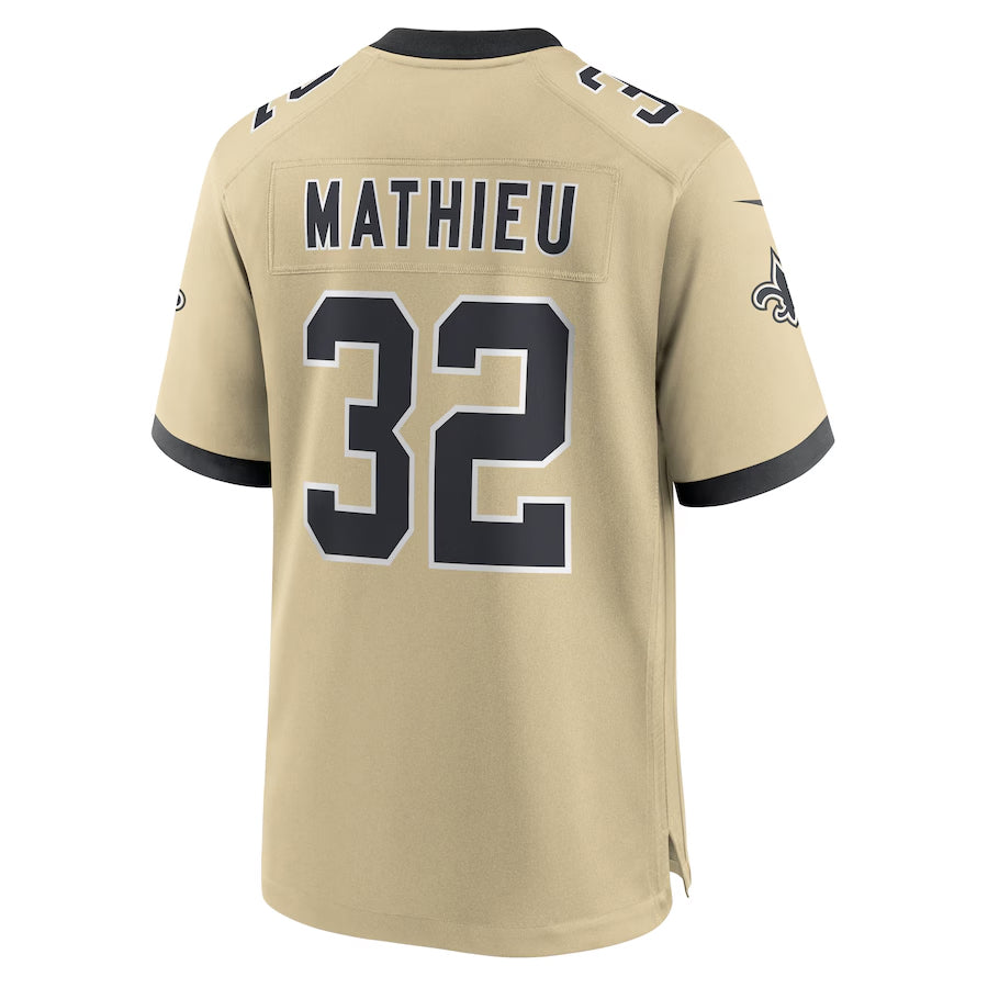 My Store NO.Saints #32 Tyrann Mathieu Player Gold Alternate Game Stitched Jerseys