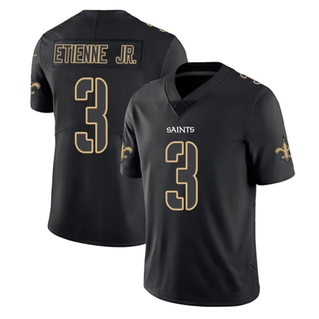 My Store NO.Saints #3 Travis Etienne Jr. Player Black Impact Limited Home Game Stitched Jerseys