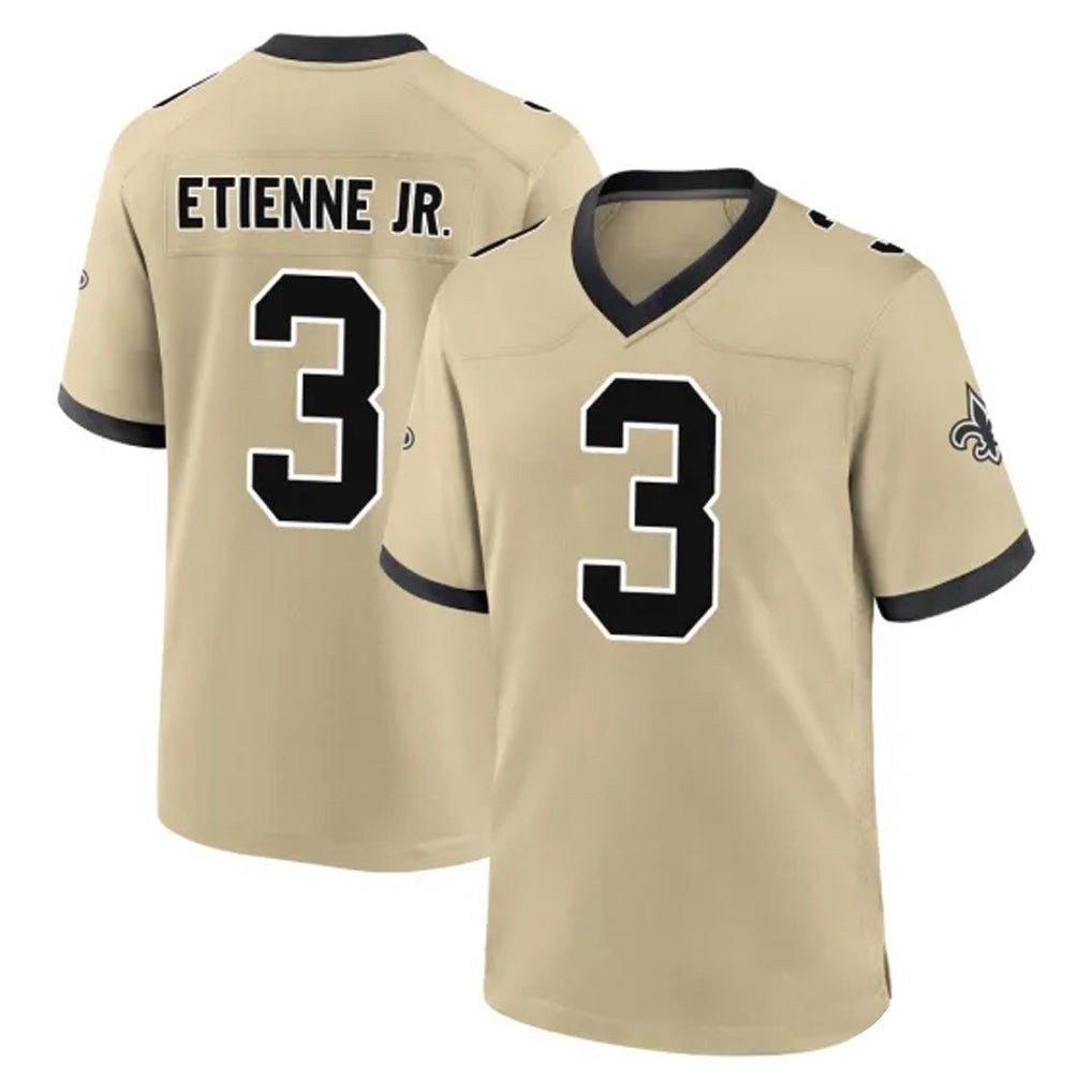 My Store NO.Saints #3 Travis Etienne Jr. Player Gold Home Game Stitched Jerseys