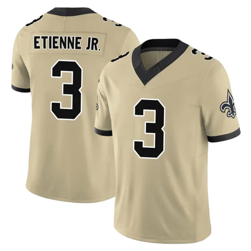 My Store NO.Saints #3 Travis Etienne Jr. Player Gold Limited Vapor F.U.S.E. Home Game Stitched Jerseys