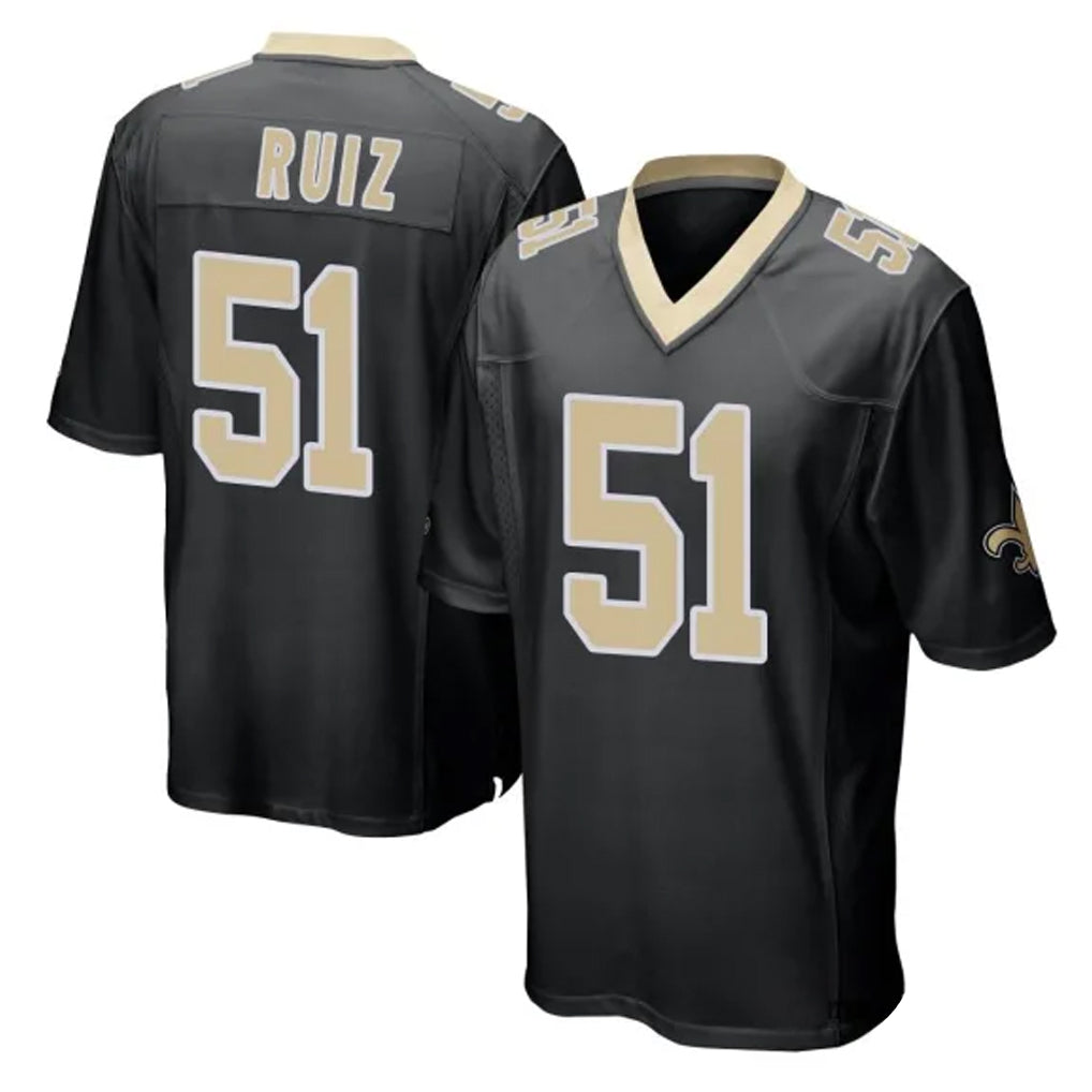 My Store NO.Saints #51 Cesar Ruiz Player Black Home Game Stitched Jerseys