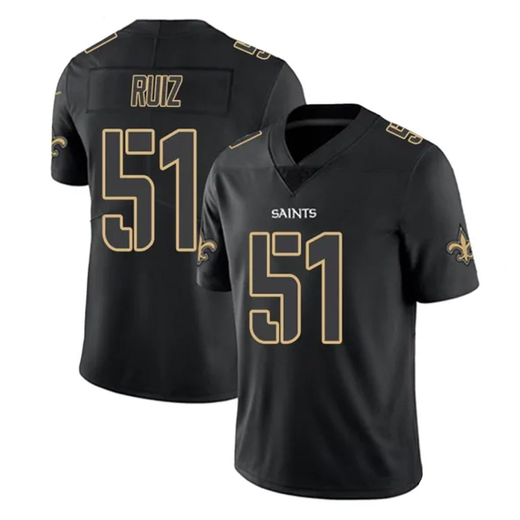 My Store NO.Saints #51 Cesar Ruiz Player Black Impact Limited Home Game Stitched Jerseys