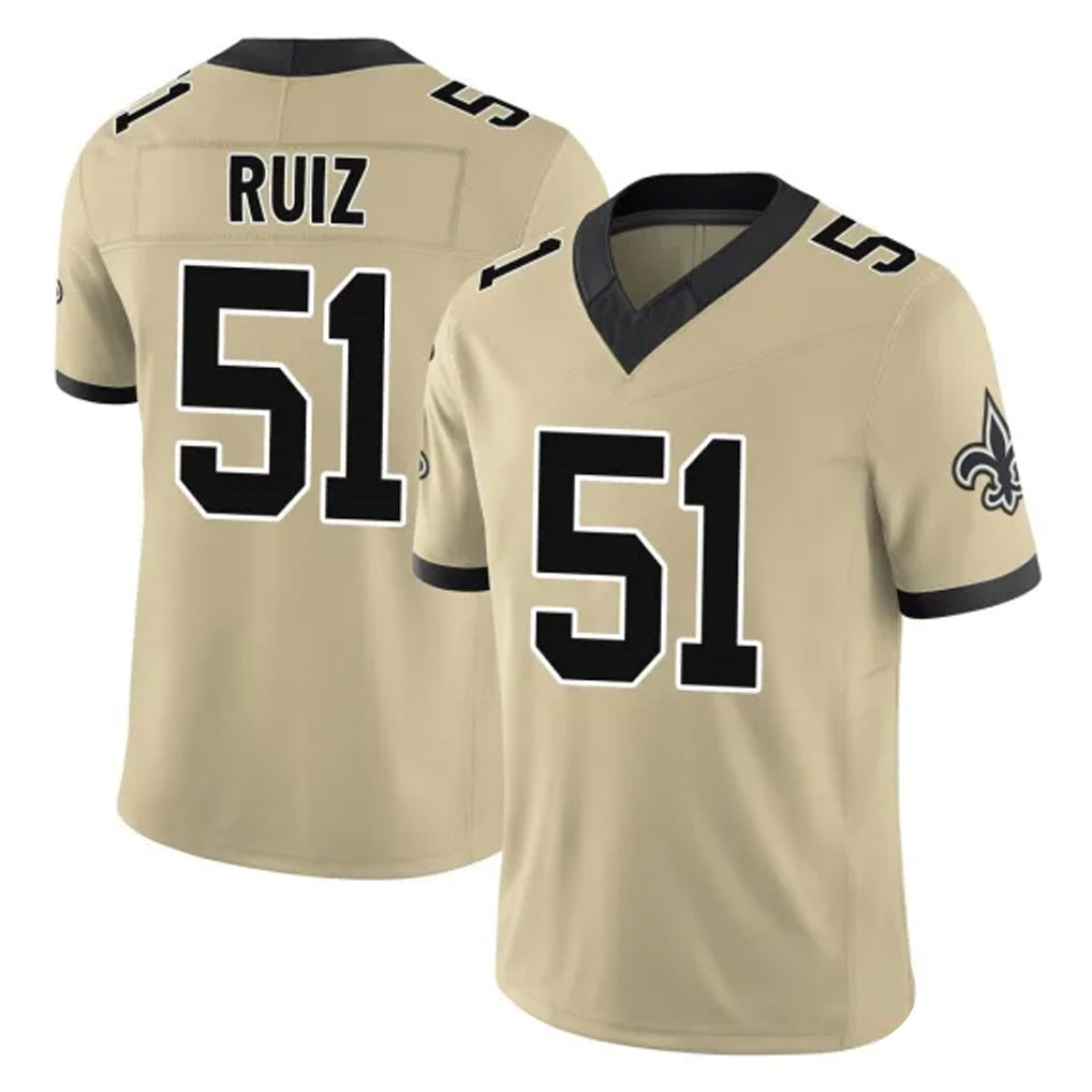 My Store NO.Saints #51 Cesar Ruiz Player Gold Limited Vapor F.U.S.E. Home Game Stitched Jerseys