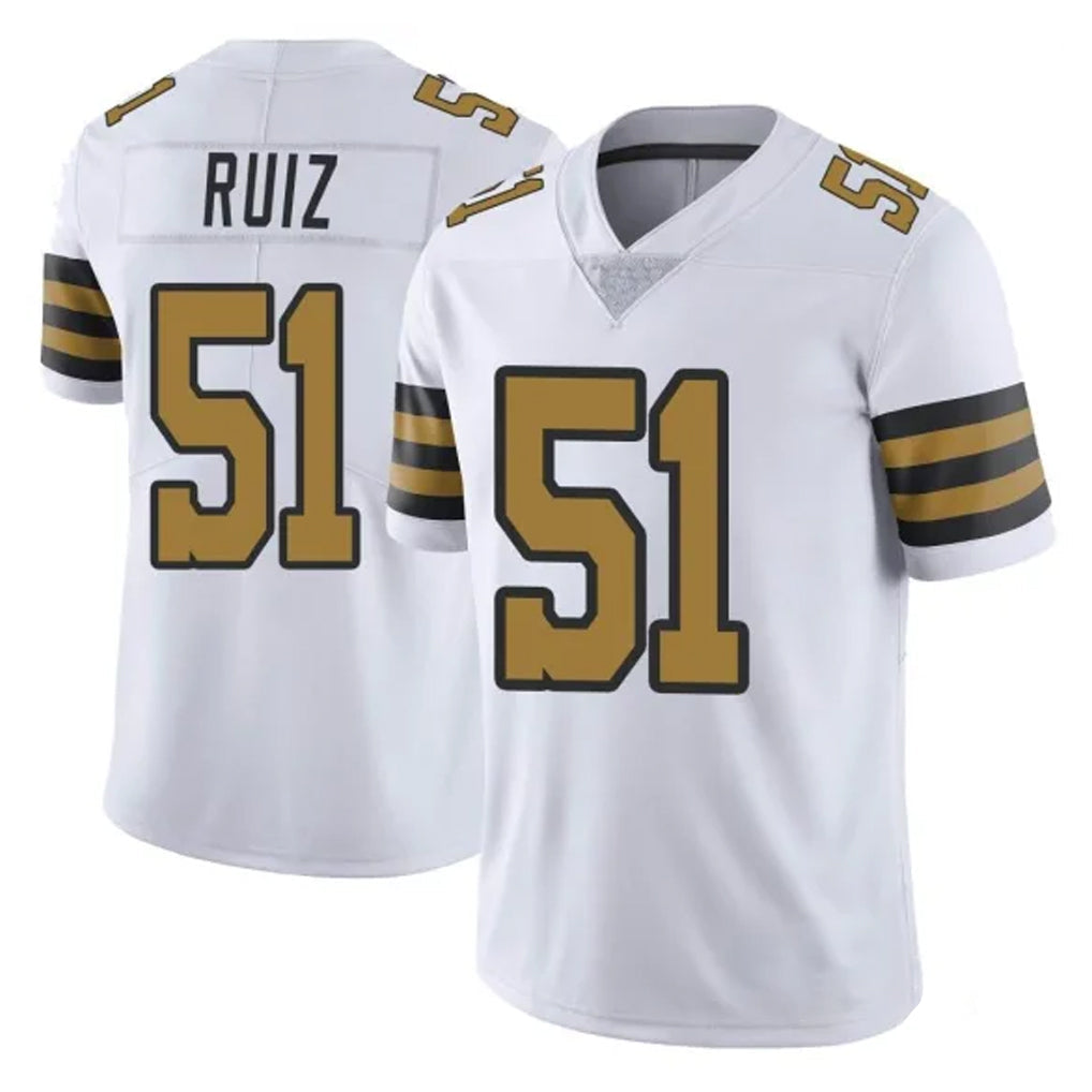 My Store NO.Saints #51 Cesar Ruiz Player White Limited Color Rush Home Game Stitched Jerseys