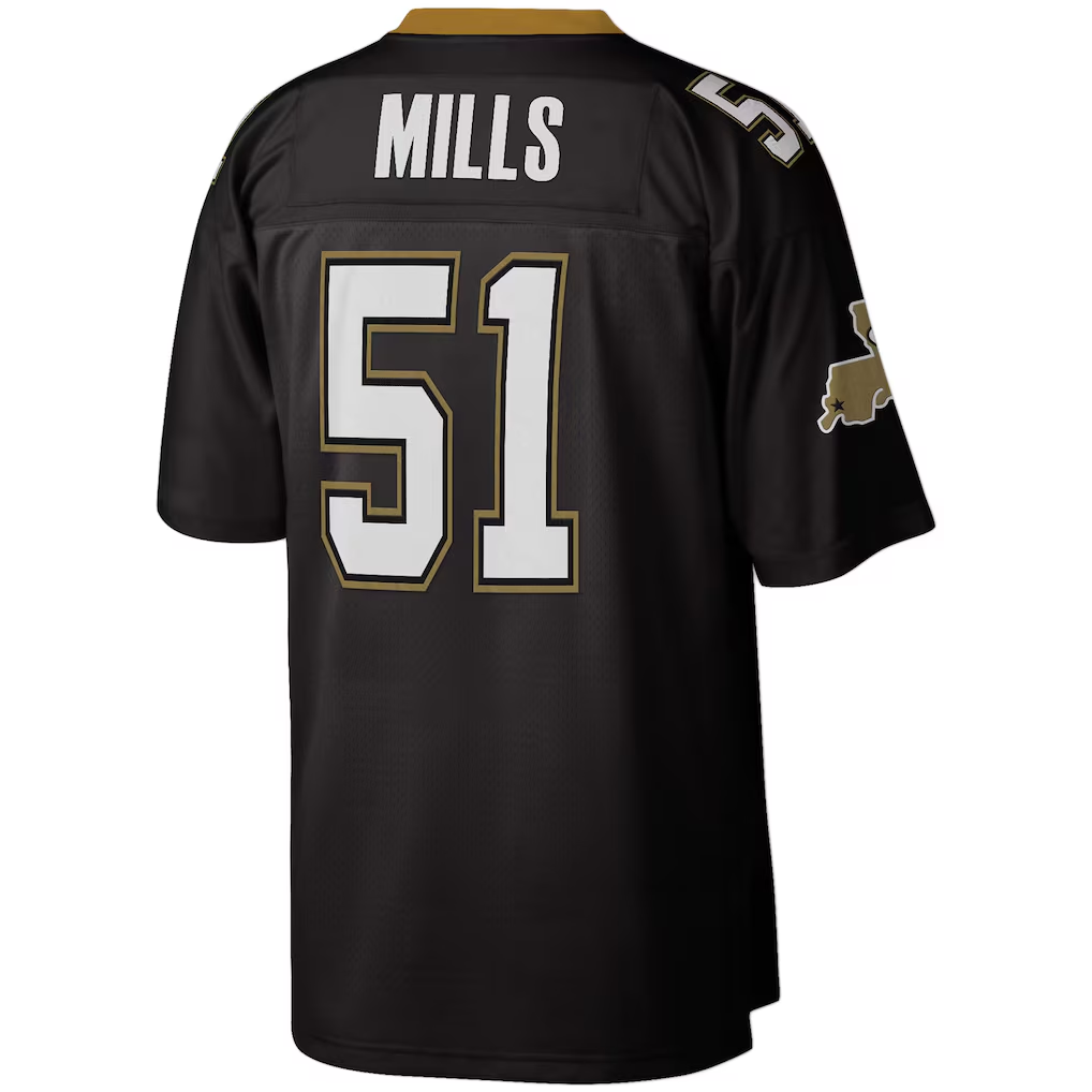 My Store NO.Saints #51 Sam Mills Mitchell & Ness Black Legacy Replica Puhic Stitched Jerseys