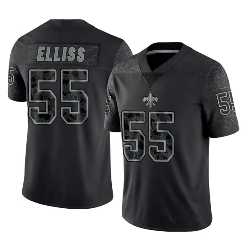 My Store NO.Saints #55 Kaden Elliss Player Black Limited Reflective Home Game Stitched Jerseys
