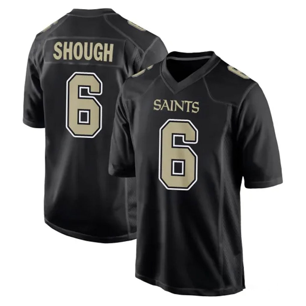 My Store NO.Saints #6 Tyler Shough Player Black Carbon Fashion Home Game Stitched Jerseys