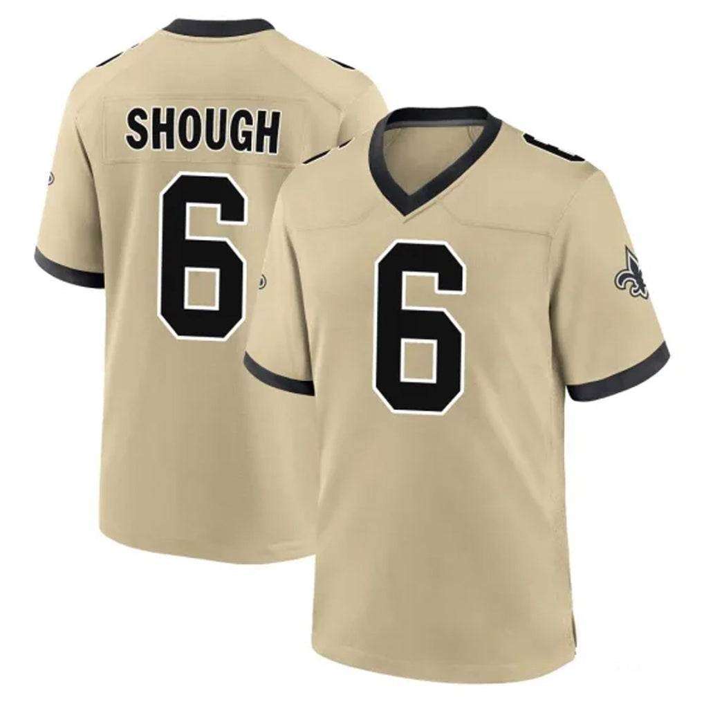 My Store NO.Saints #6 Tyler Shough Player Gold Home Game Stitched Jerseys