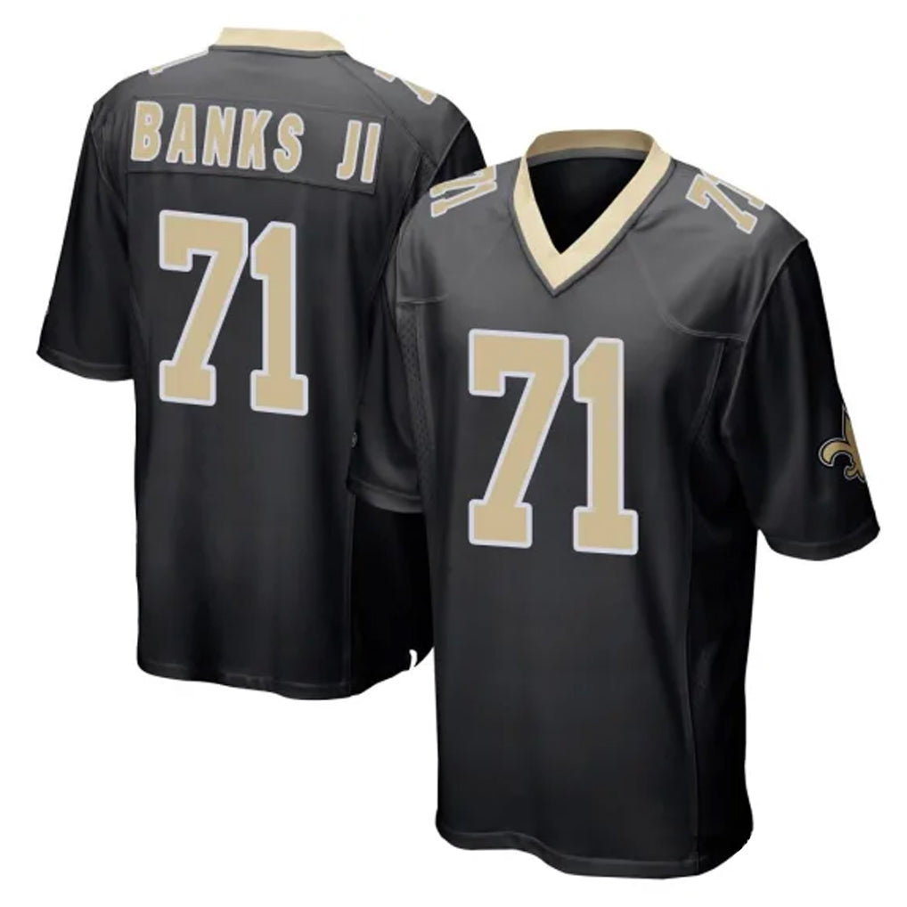 My Store NO.Saints #71 Kelvin Banks Jr. Player Black Home Game Stitched Jerseys