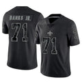 My Store NO.Saints #71 Kelvin Banks Jr. Player Black Limited Reflective Home Game Stitched Jerseys