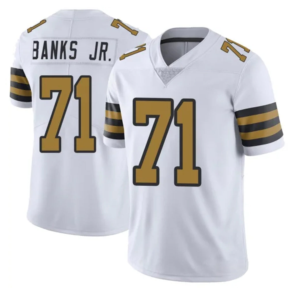 My Store NO.Saints #71 Kelvin Banks Jr. Player White Limited Color Rush Home Game Stitched Jerseys