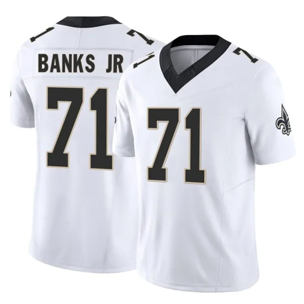 My Store NO.Saints #71 Kelvin Banks Jr. Player White Limited Vapor F.U.S.E. Home Game Stitched Jerseys