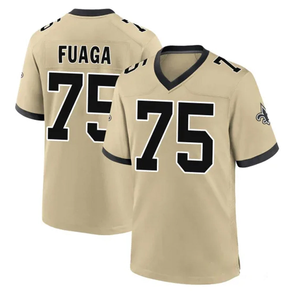 My Store NO.Saints #75 Taliese Fuaga Player Gold Home Game Stitched Jerseys