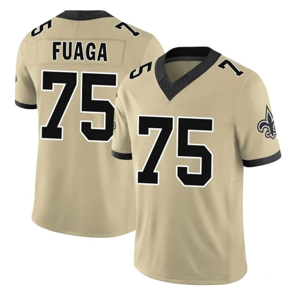 My Store NO.Saints #75 Taliese Fuaga Player Gold Limited Vapor F.U.S.E. Home Game Stitched Jerseys