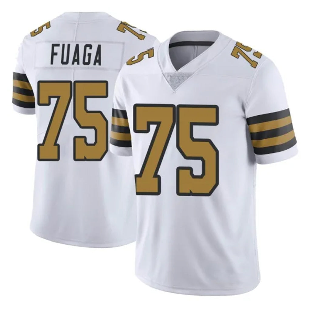 My Store NO.Saints #75 Taliese Fuaga Player White Limited Color Rush Home Game Stitched Jerseys
