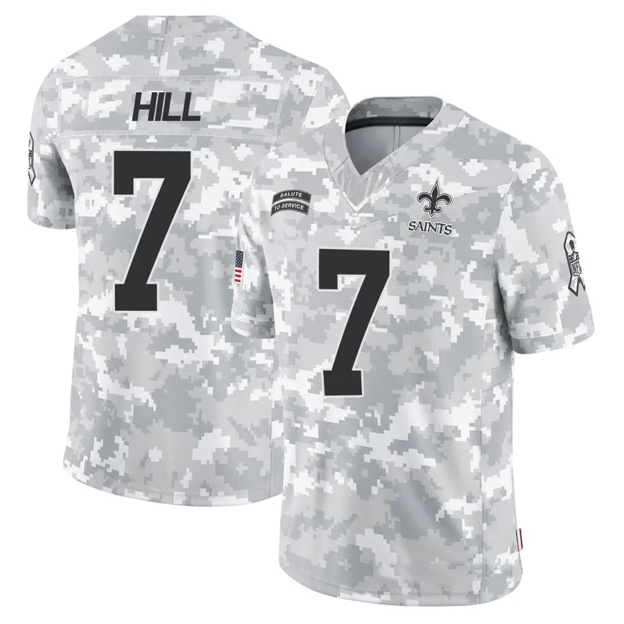 My Store NO.Saints #7 Taysom Hill Player Arctic Camo Salute to Service Limited Stitched Jerseys