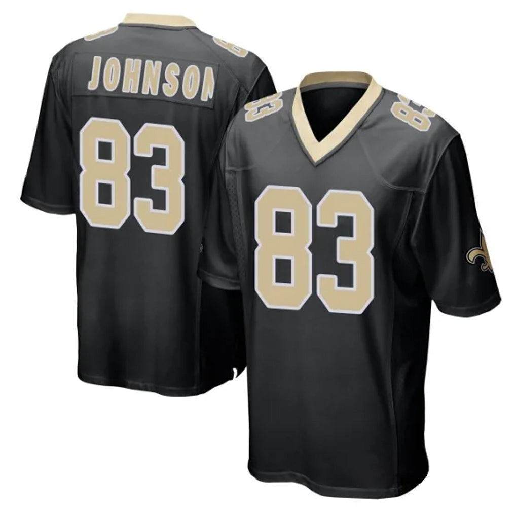 My Store NO.Saints #83 Juwan Johnson Player Black Home Game Stitched Jerseys