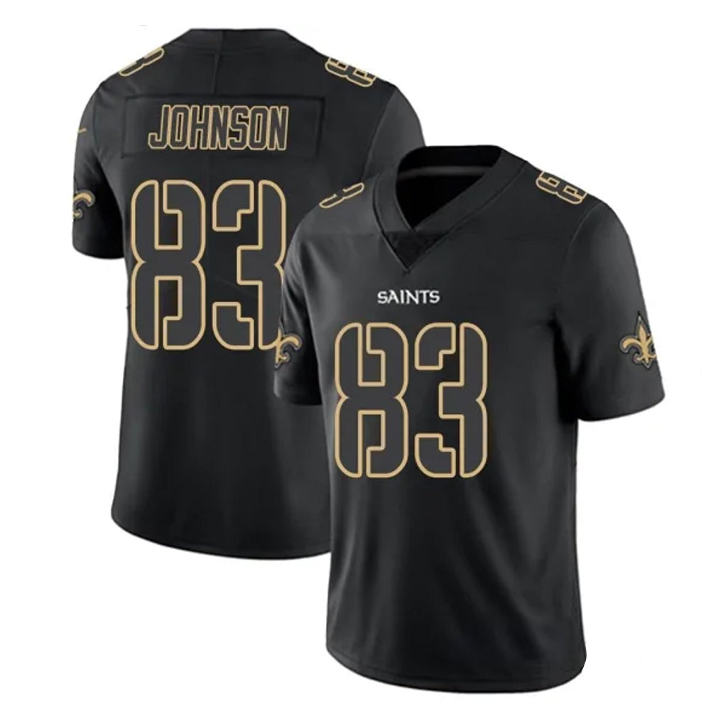 My Store NO.Saints #83 Juwan Johnson Player Black Impact Limited Home Game Stitched Jerseys