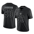My Store NO.Saints #83 Juwan Johnson Player Black Limited Reflective Home Game Stitched Jerseys