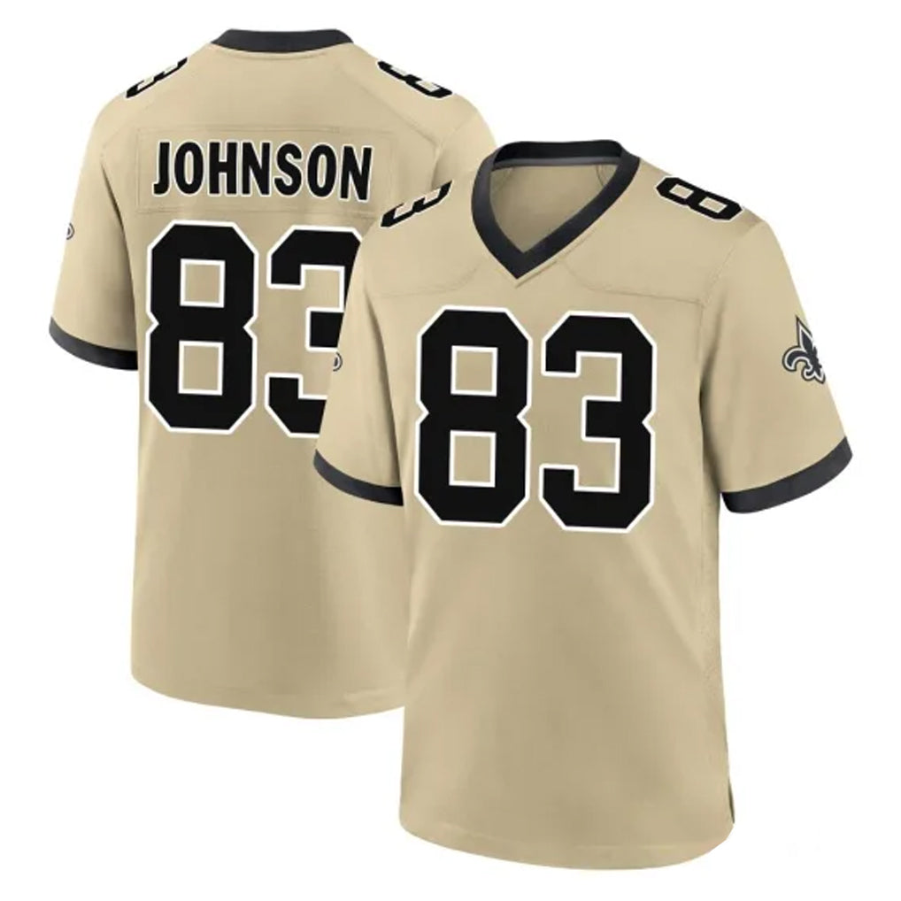 My Store NO.Saints #83 Juwan Johnson Player Gold Home Game Stitched Jerseys