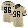 My Store NO.Saints #96 Carl Granderson Player Gold Limited Vapor F.U.S.E. Home Game Stitched Jerseys