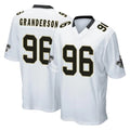 My Store NO.Saints #96 Carl Granderson Player White Home Game Stitched Jerseys
