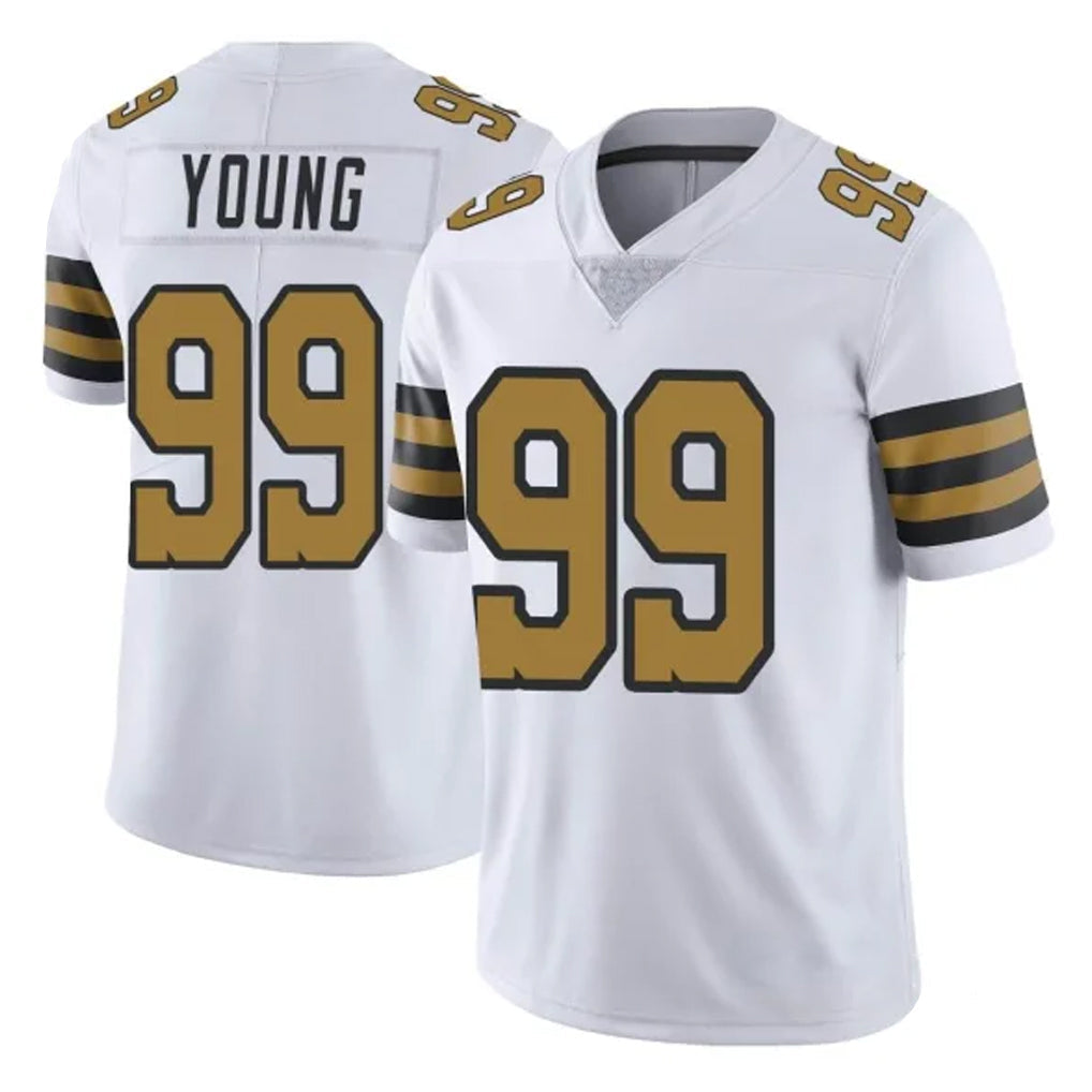 My Store NO.Saints #99 Chase Young Player White Limited Color Rush Home Game Stitched Jerseys