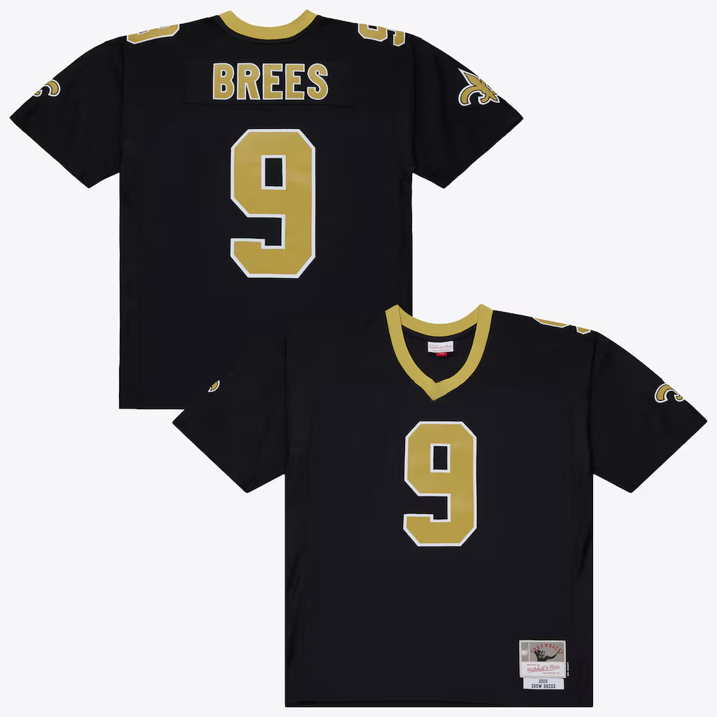 My Store NO.Saints #9 Drew Brees Mitchell & Ness Black 2009 Legacy Stitched Jerseys