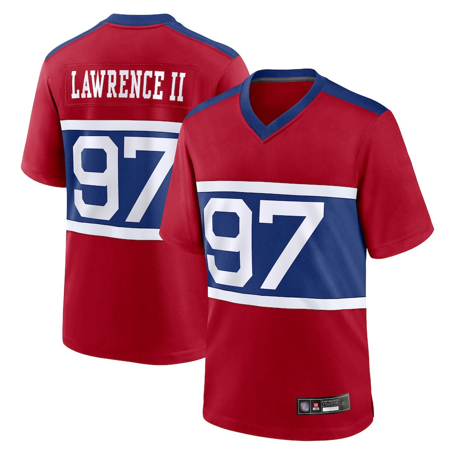 My Store NY.Giants #97 Dexter Lawrence II Player Red Secondary Throwback Alternate Jerseys